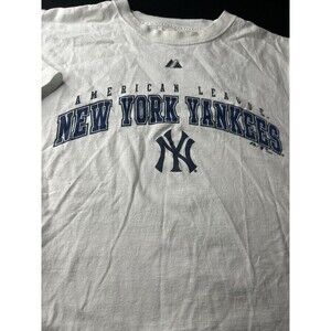 MAJESTIC NY Yankees American League t-shirt Large white MLB BASEBALL